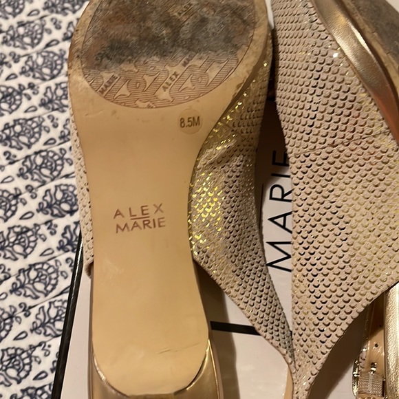 Alex Marie open toe sling back pumps- Marla714 Sand Gold - Picture 7 of 11
